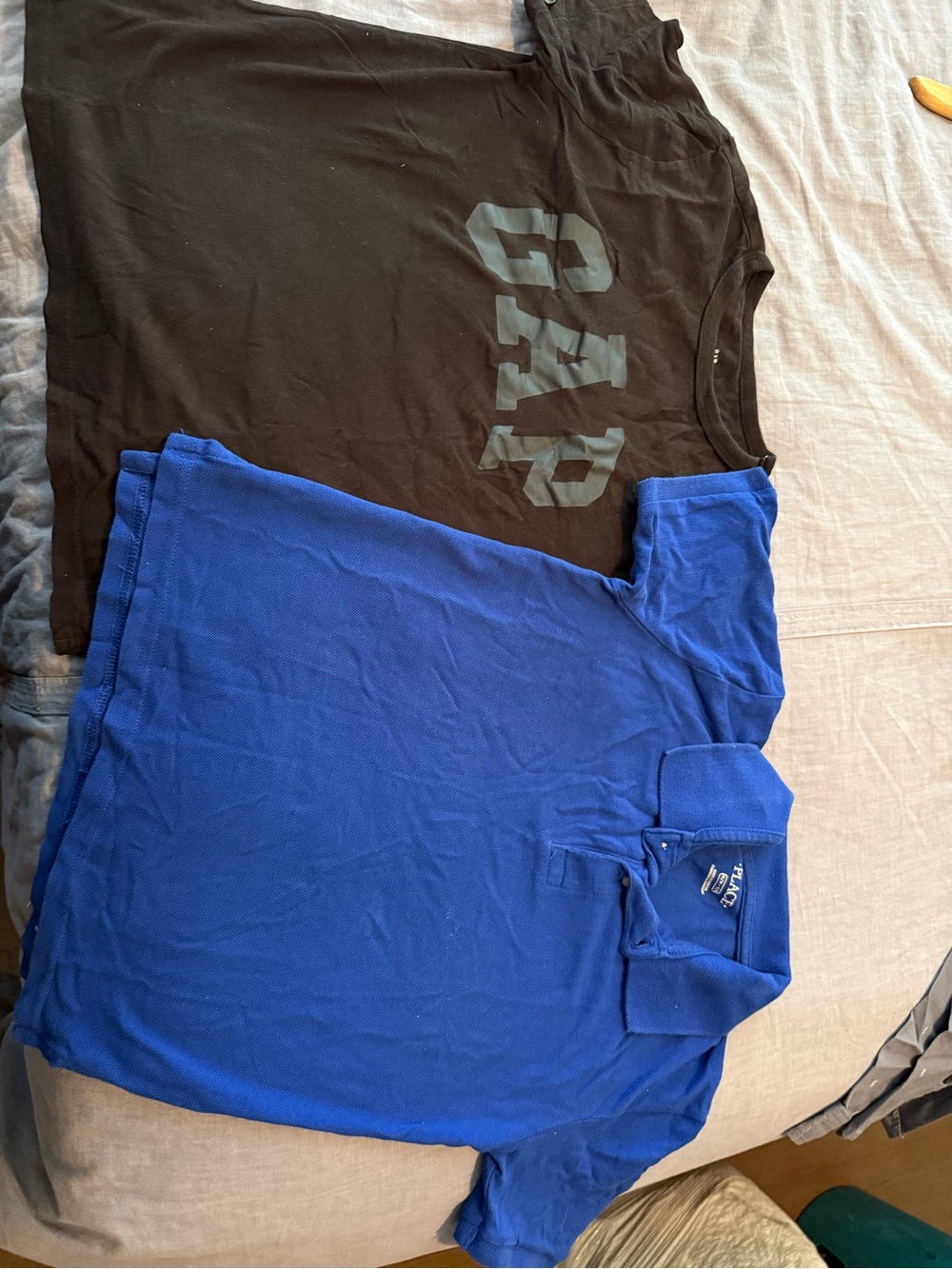 The Children's Place Royal Blue Polo and Black Graphic Tee Set